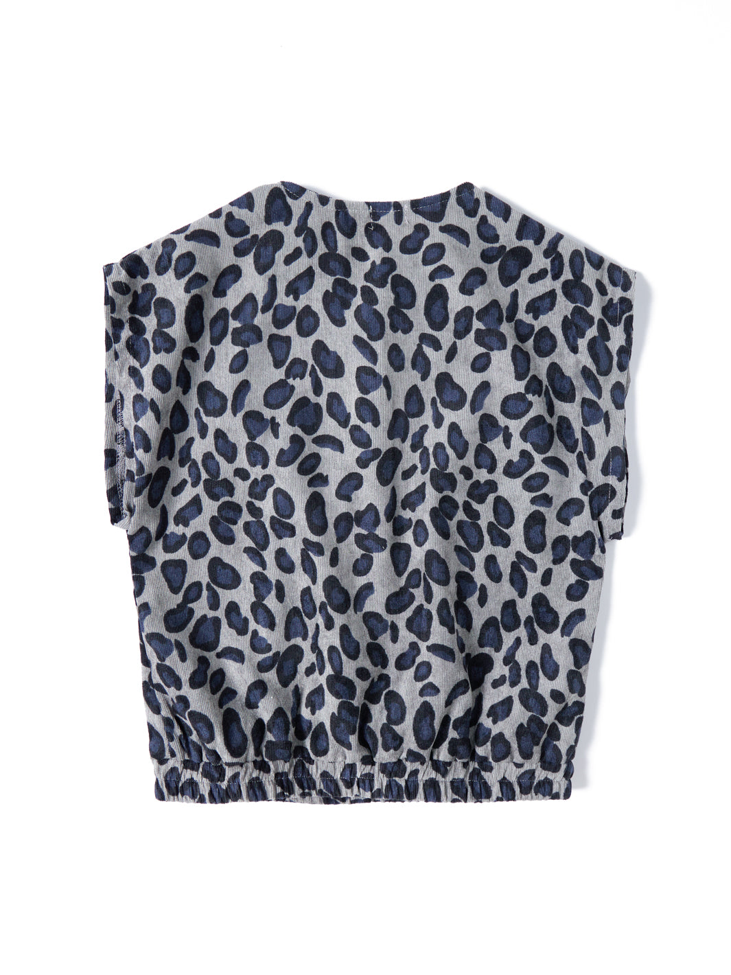 Corduroy Leopard Vest - Grey/Blue