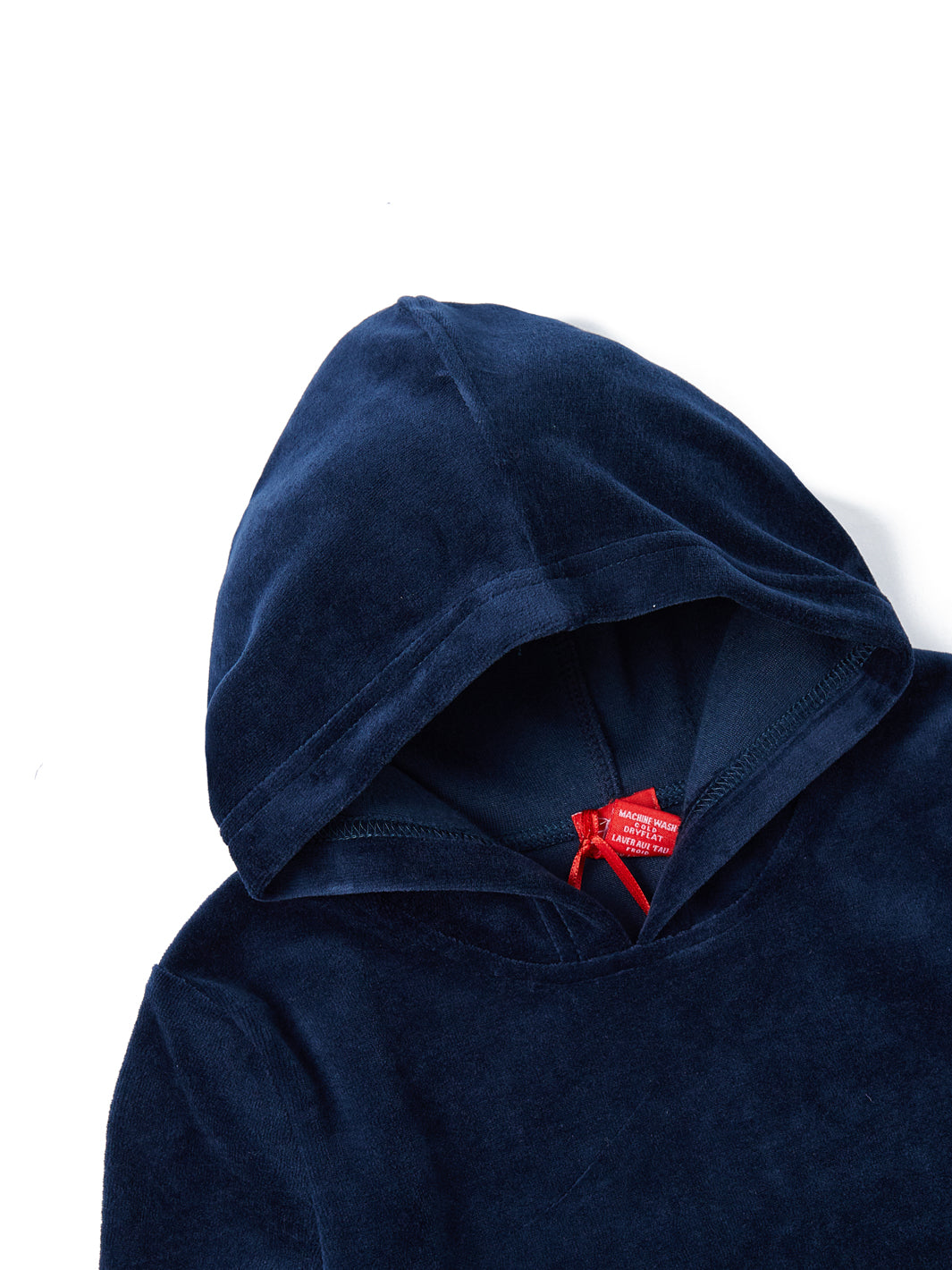 Velour Speckled Hooded Top - Blue