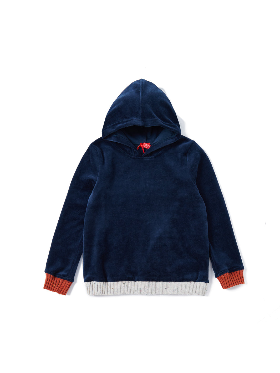Velour Speckled Hooded Top - Blue