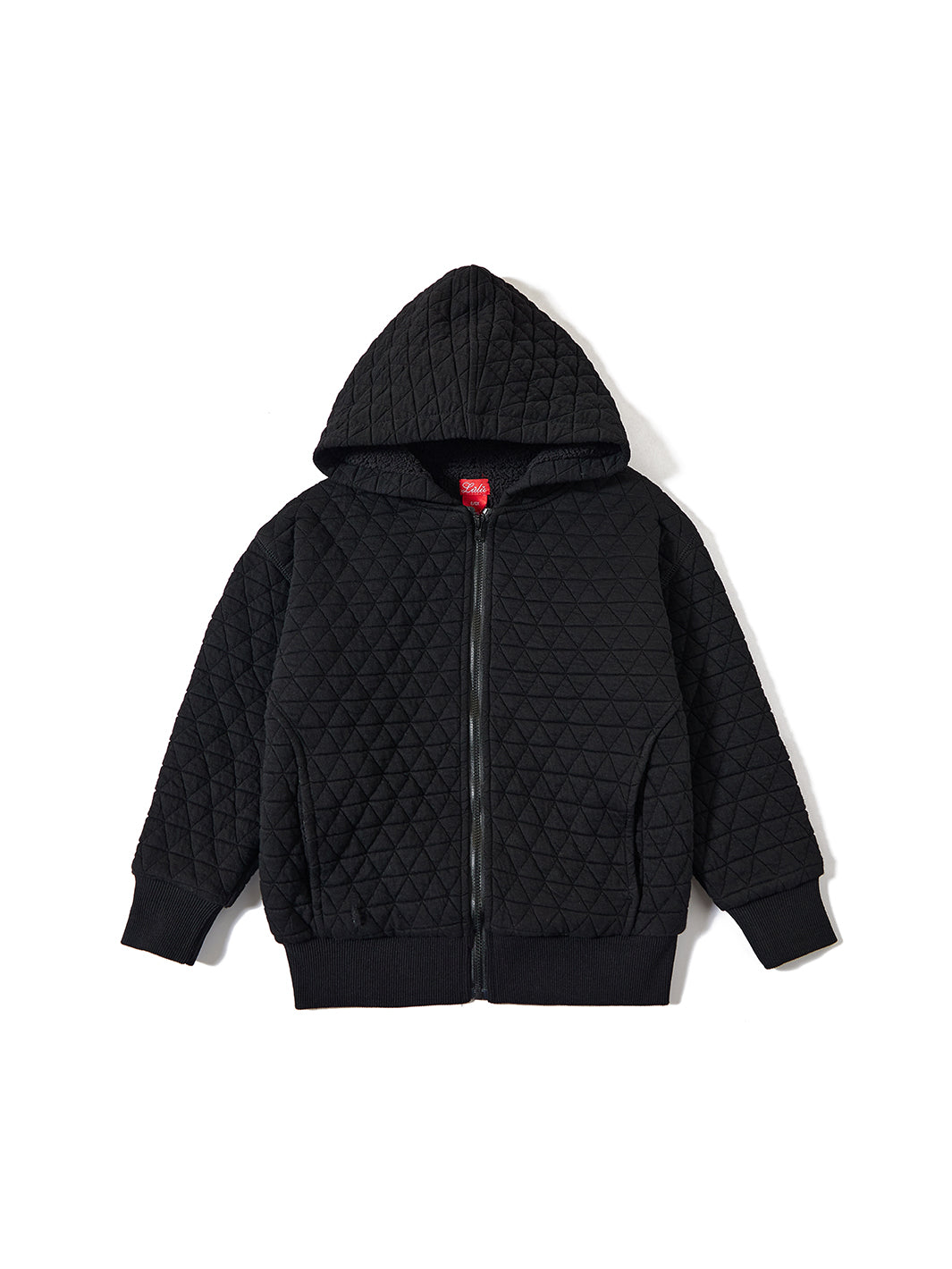 Quilted Zippered Sweater - Black