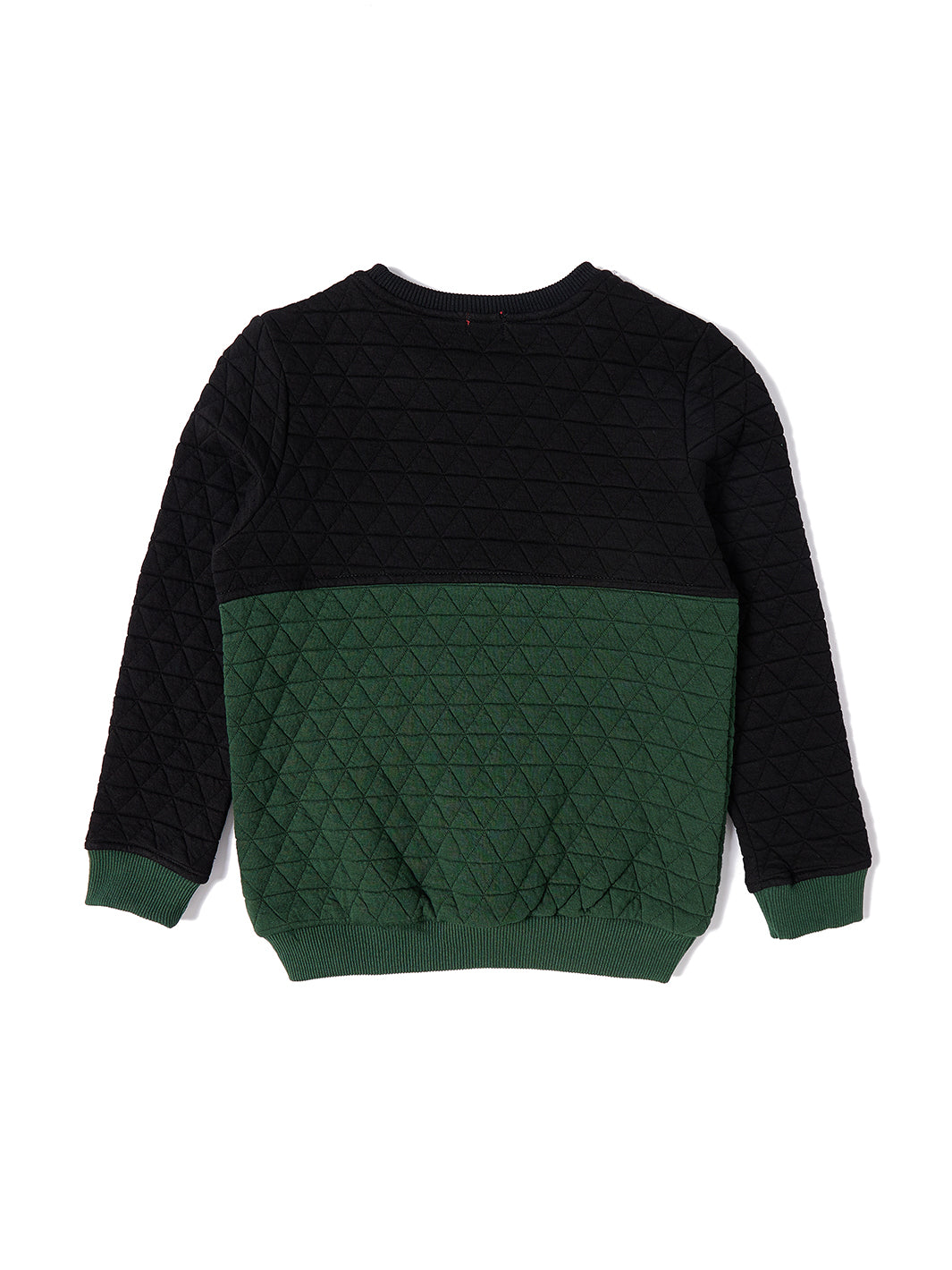 Triangle Quilted Contrast Bottom Top - Green/Black