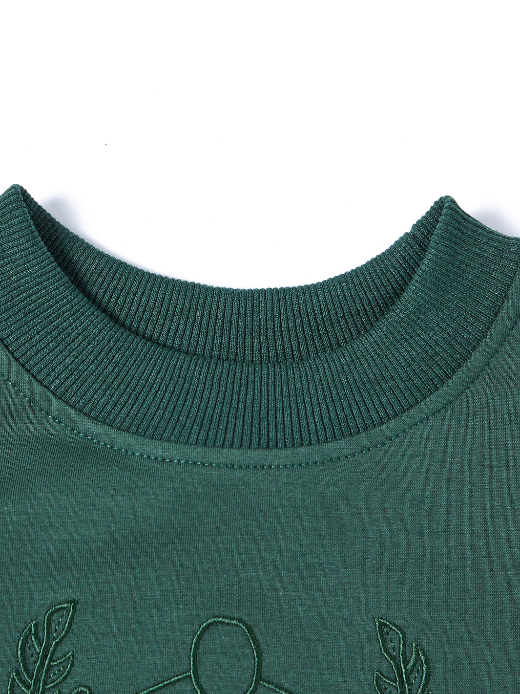 Front Embroidered Top - Dk. Green