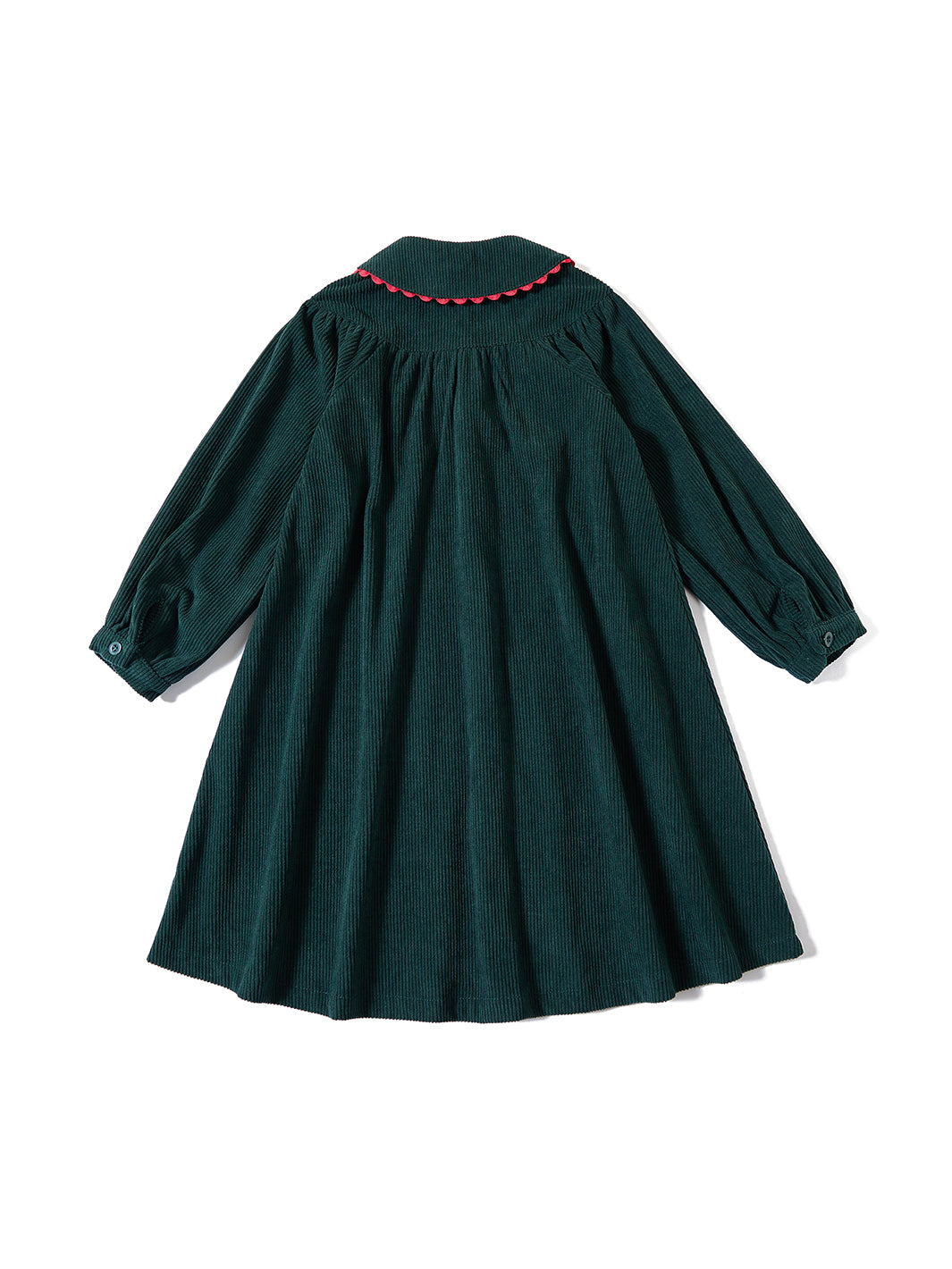 Trim Collar Dress - Green