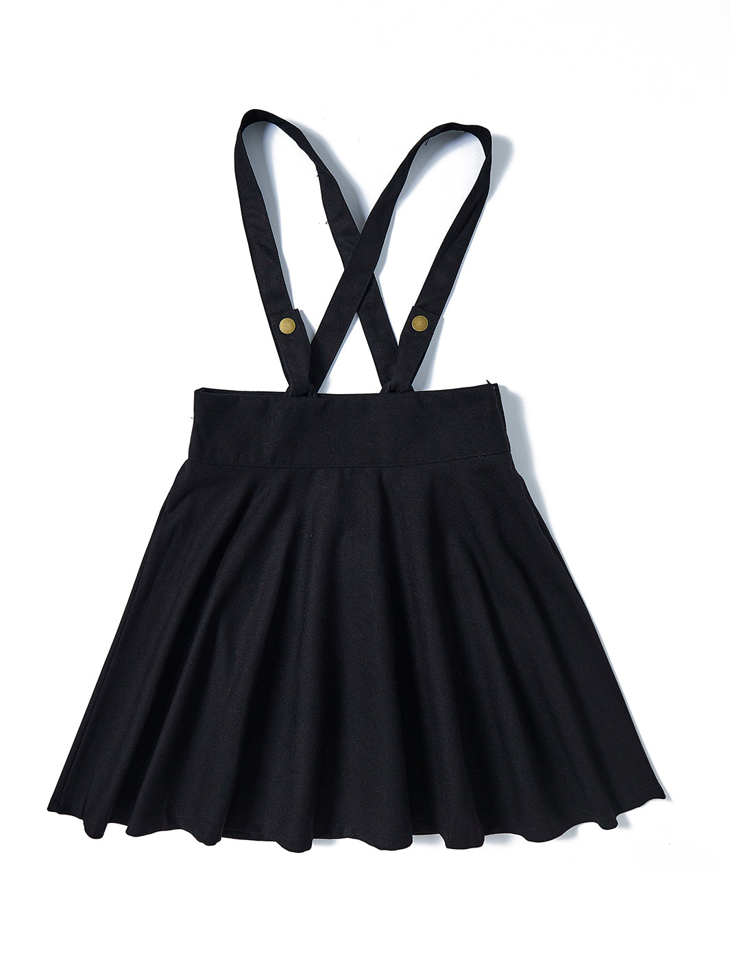 Circle Suspender Skirt - Black