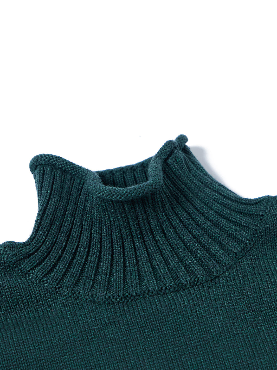 Curled mock neck sweater - Forest Green