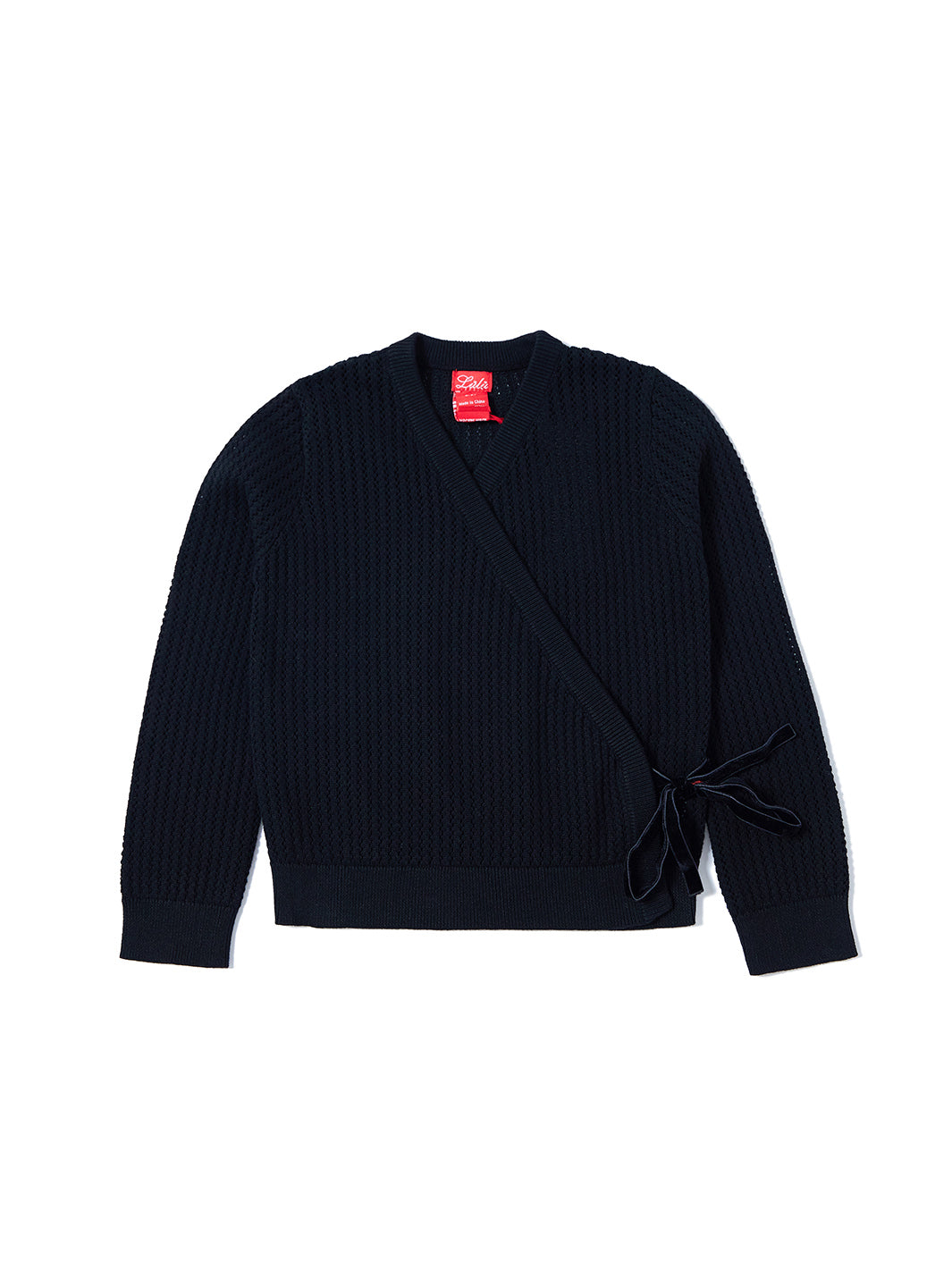 Wrap Style Sweater - Black