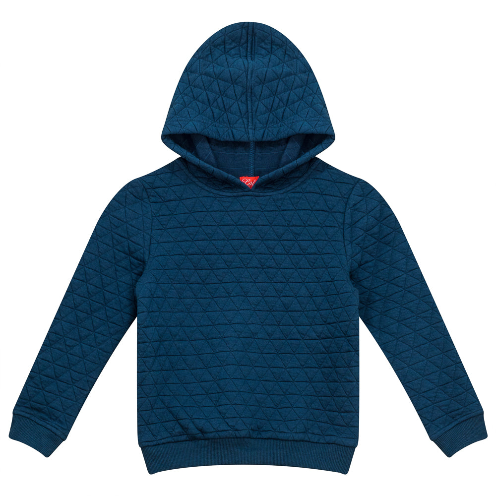 Triangle Quilted Hooded Top - Blue
