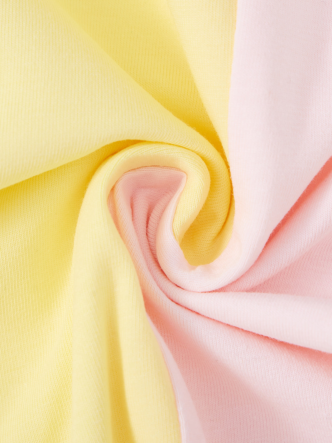 Color Block Long Sleeve T-shirt - Lt. Pink/Yellow