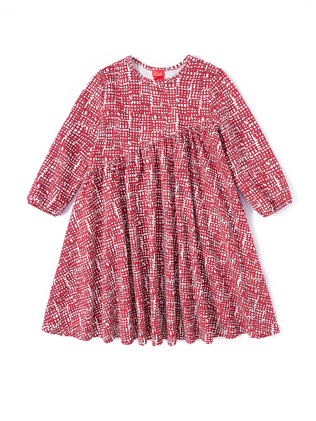 Uneven Checked Print Dress