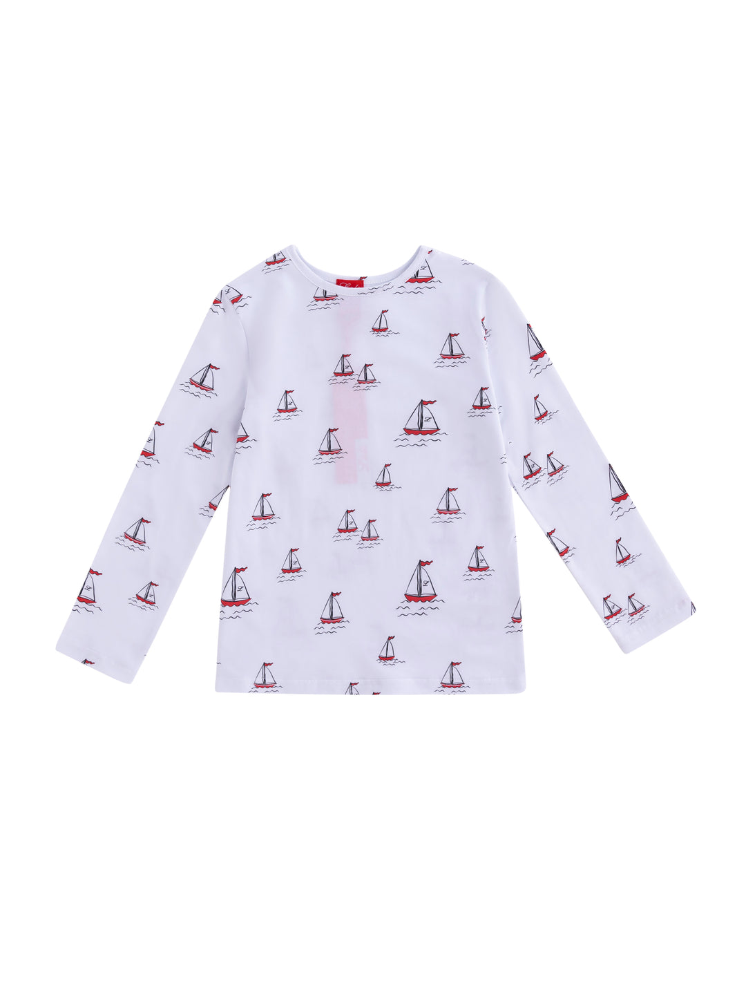 All Over Boat Print Long Sleeve Top