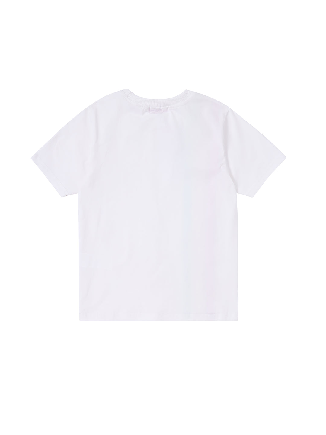 Side Stripe Print Short Sleeve T-shirt - White/Orange Red