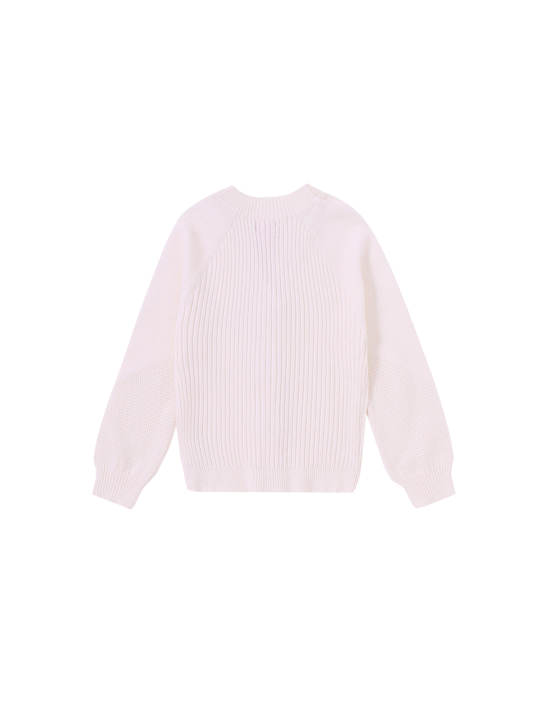 Eyelet Cardigan Sweater - Cream White