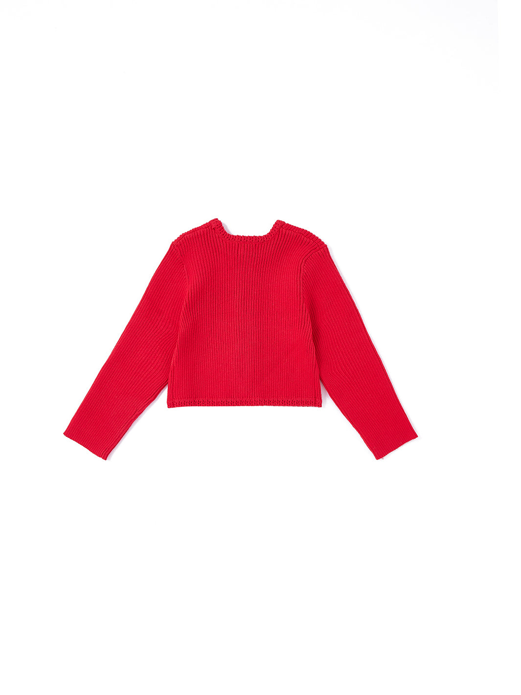 Baby Blazer Crop Length Sweater - Cherry Coral