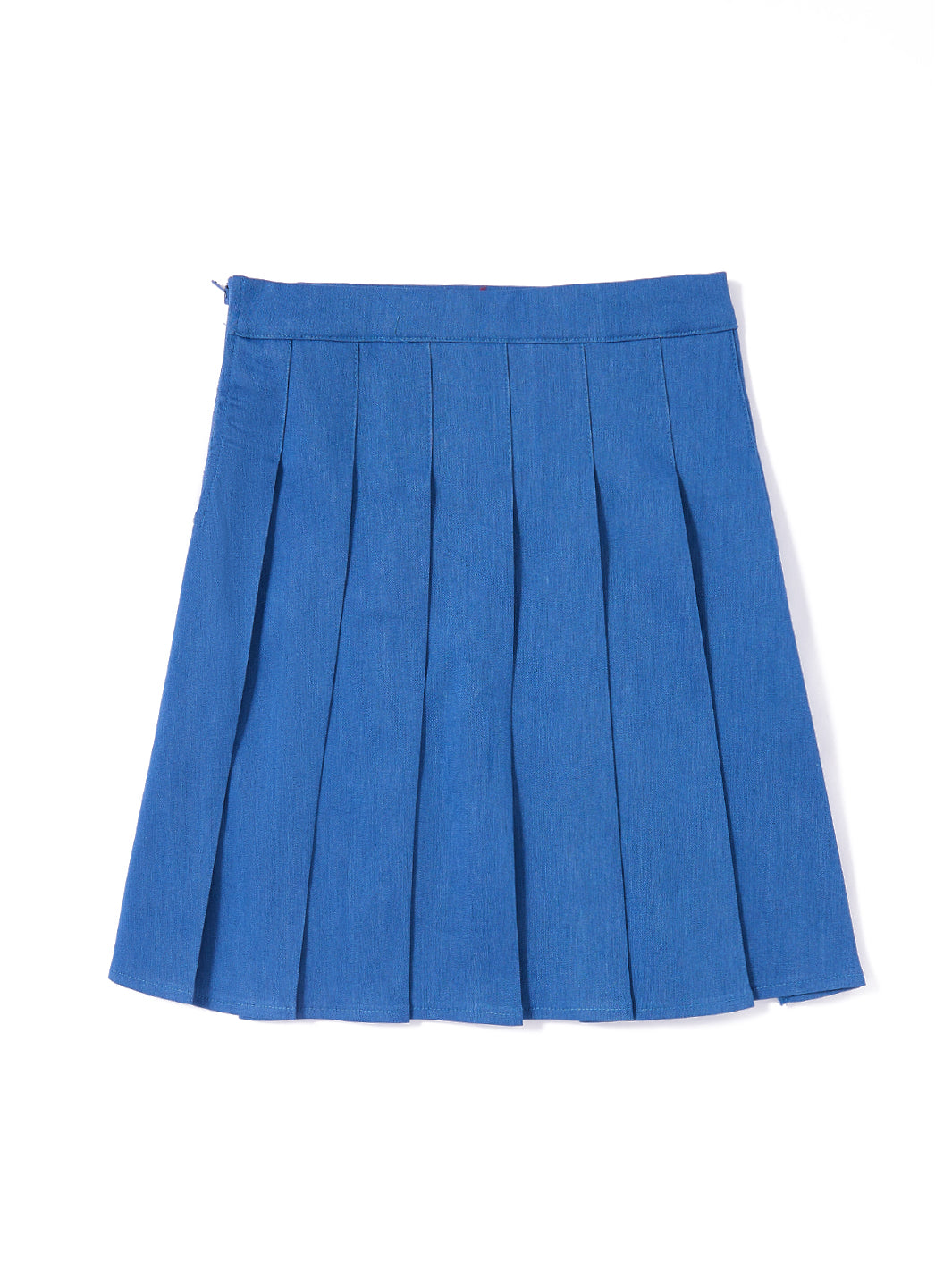 Denim Pleated Skirt - Lt. Blue