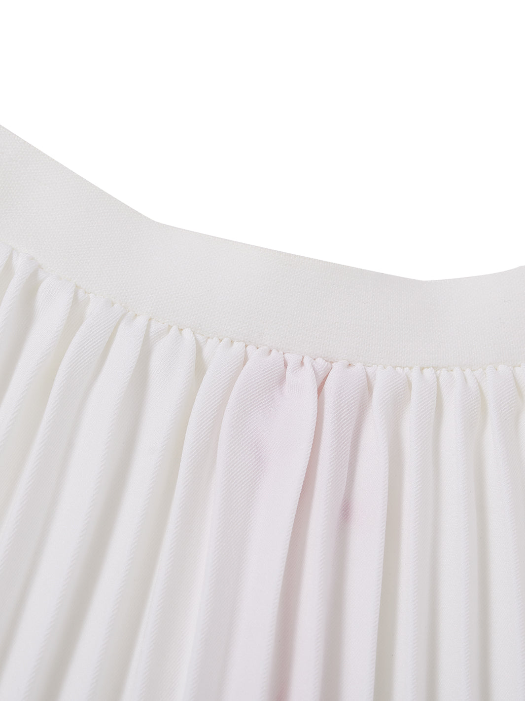 Solid Accordion Pleated Skirt - Winter white