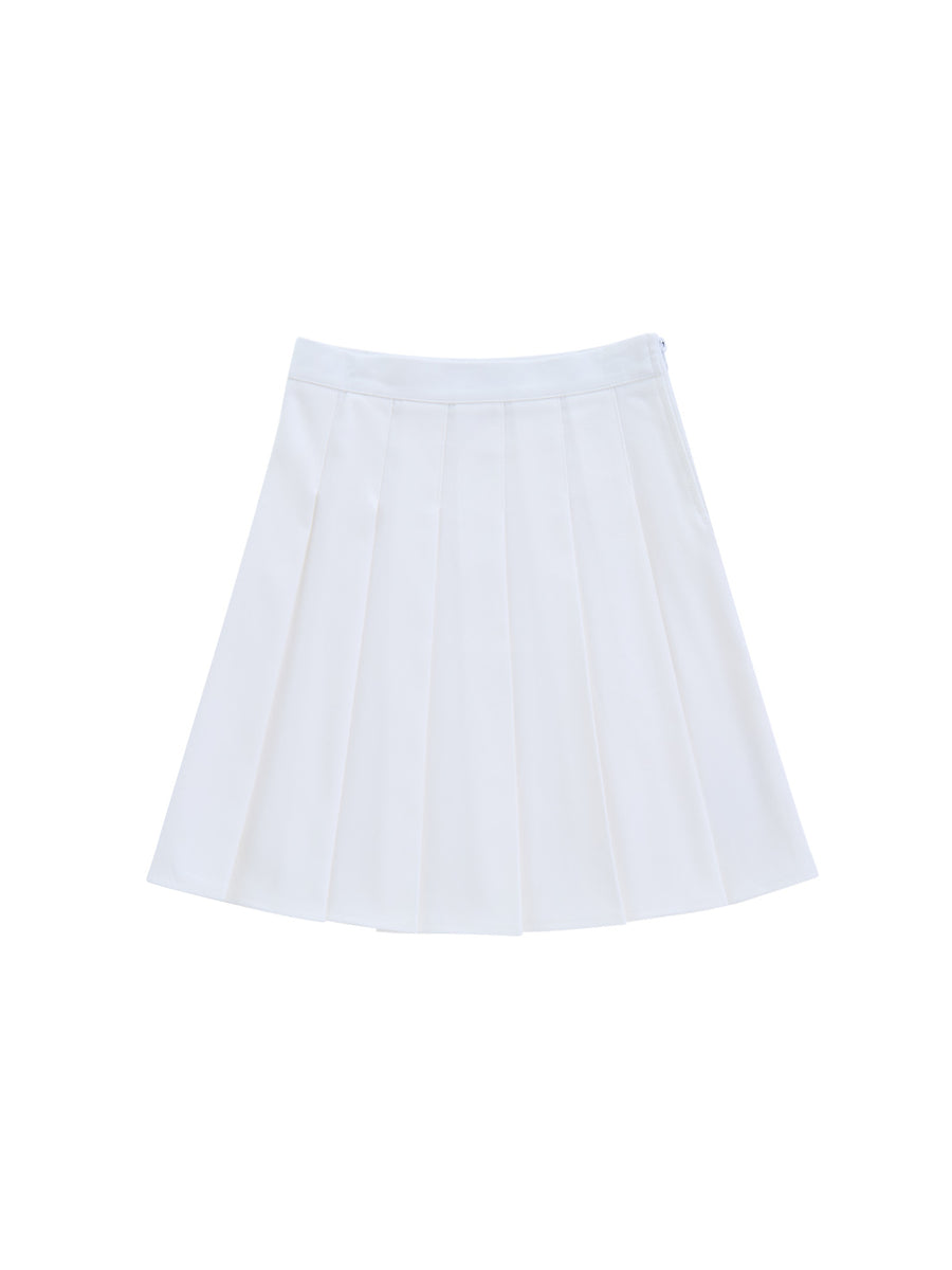 Brushed Pleated Skirt - Off White – Lulu Kids Clothing