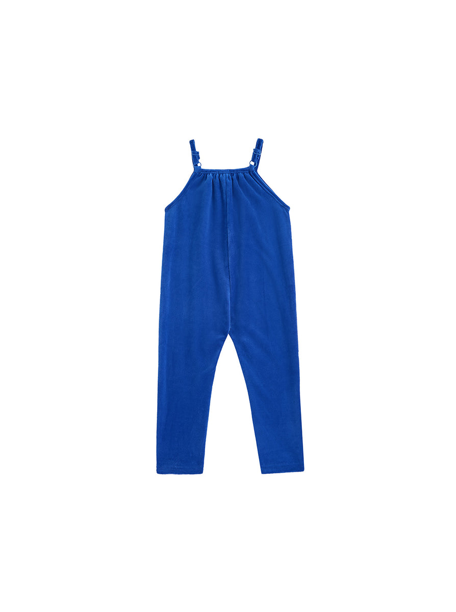 小物 COTTON STOLE - BLUE Baby Cotton Velour Strap Overall - Cobalt – Lulu Kids Clothing