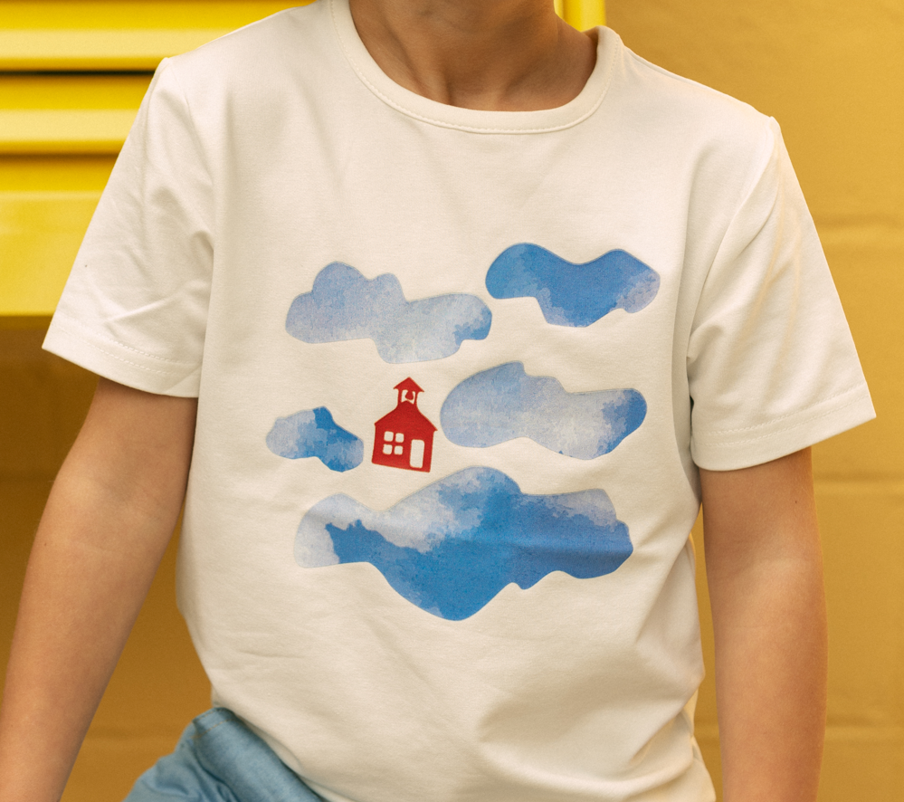Cloud print deals shirt
