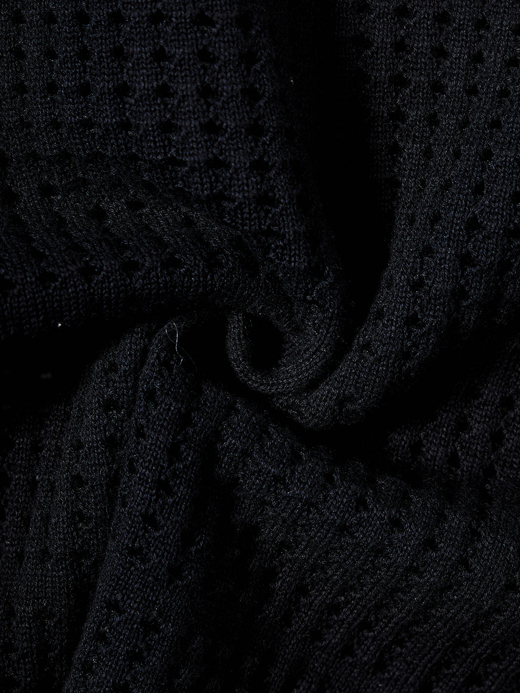 Eyelet Ruffle Sweater - Black