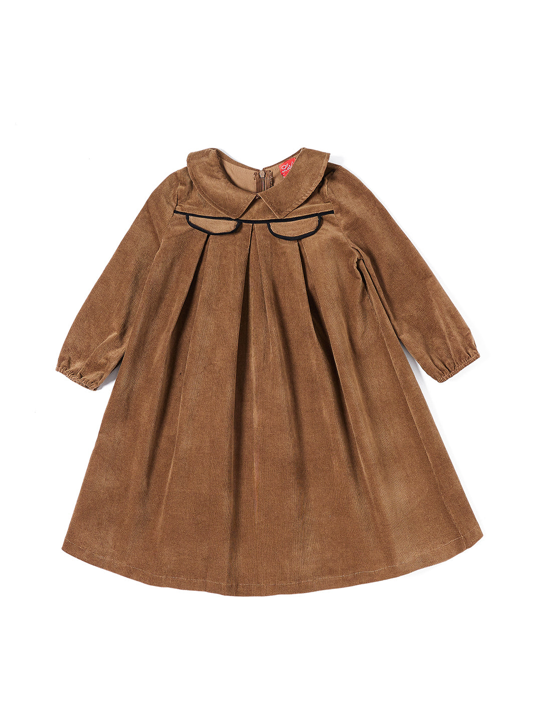 Piping Combo Dress - Beige