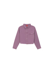 Pocket Crop Shirt - Purple