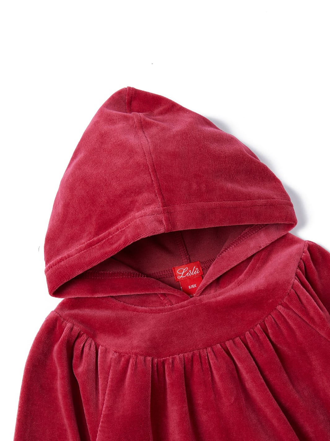 Velour Hooded Gathers Top