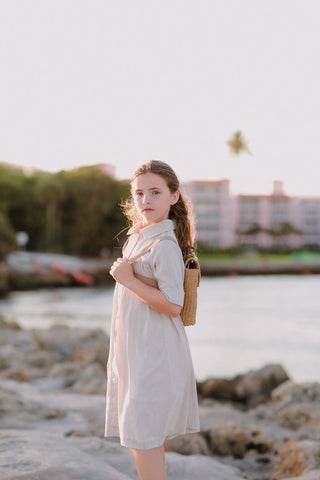 Bow Dress - Beige