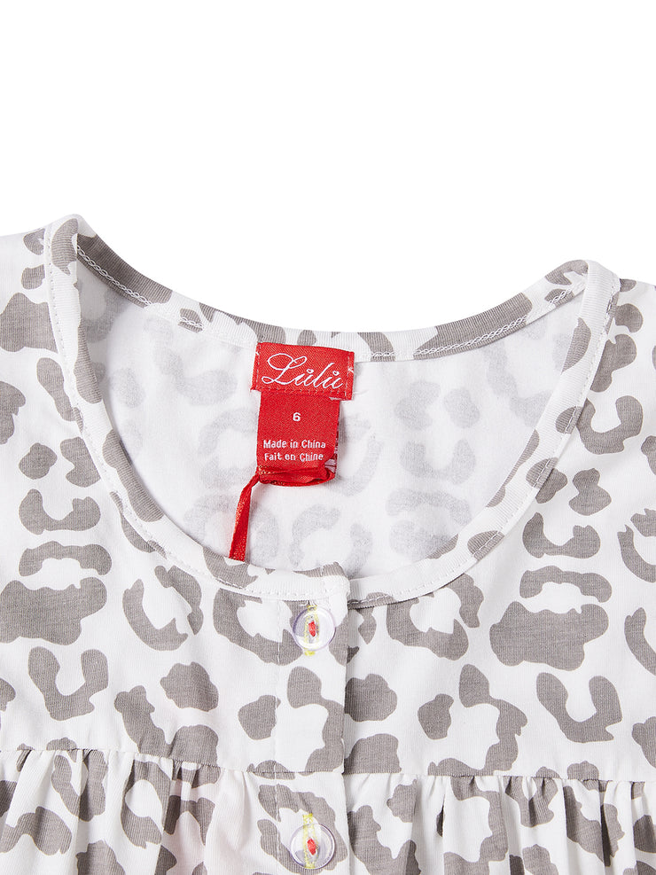 Tiered Leopard buttons Jumper