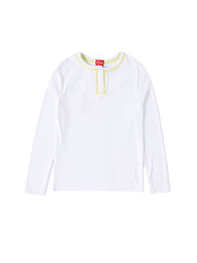 Contrast stitching T-shirt - White/Neon Yellow
