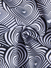 Stripe Heart Print Swimsuit