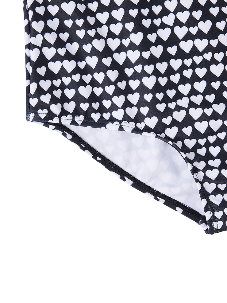 Small Heart Print Swimsuit