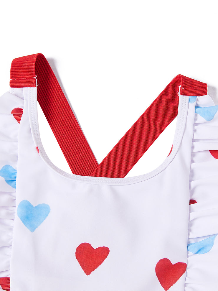 Faded heart Print swimsuit