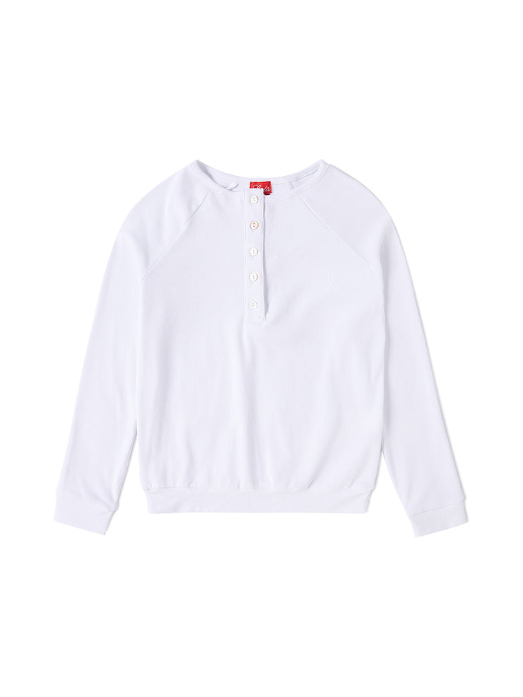 Front Buttons Top - Winter White