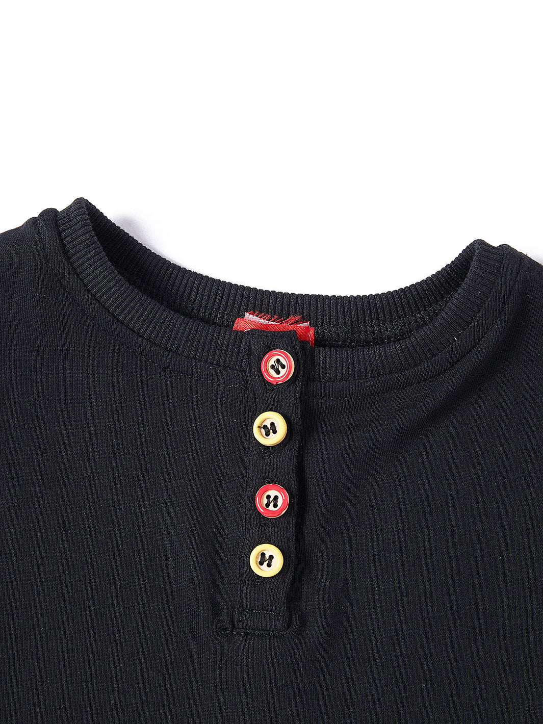 Colored Buttons T-shirt - Black