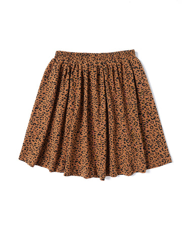 Leopard Tea Length Skirt