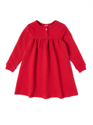 Quilted Heart Dress - Red