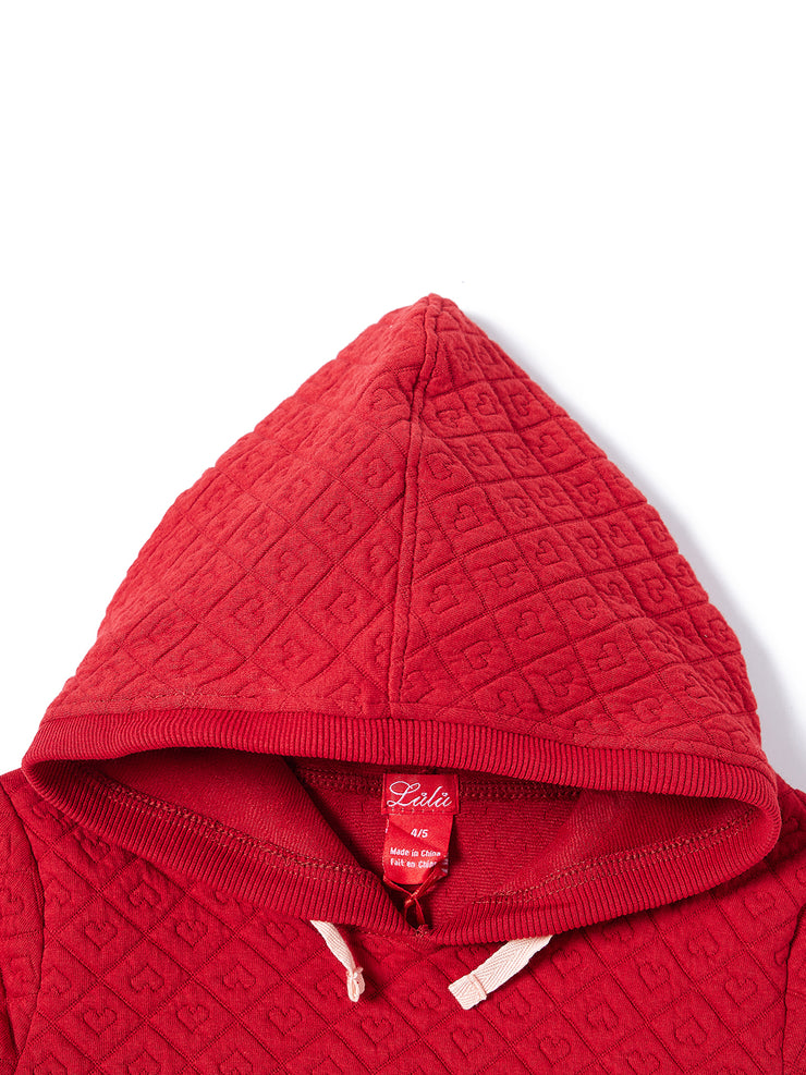 Quilted Heart Hooded Top