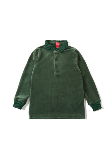Velour Speckle Combo Polo - Green
