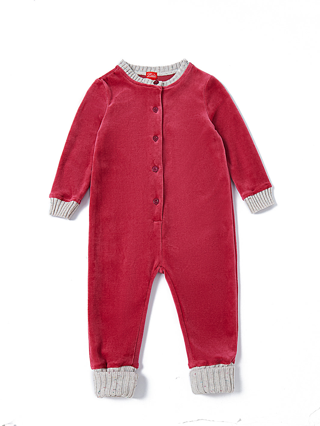Baby Velour Overall - Rose