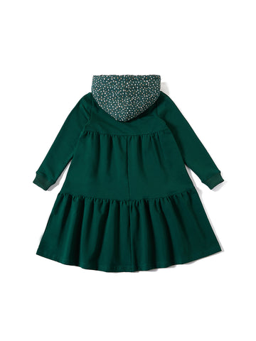 Quilted Hooded Dress - Green