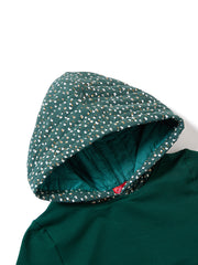 Quilted Hooded Dress - Green