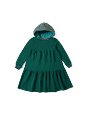 Quilted Hooded Dress - Green