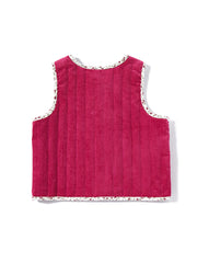 Corduroy Quilted Vest - Hot Pink