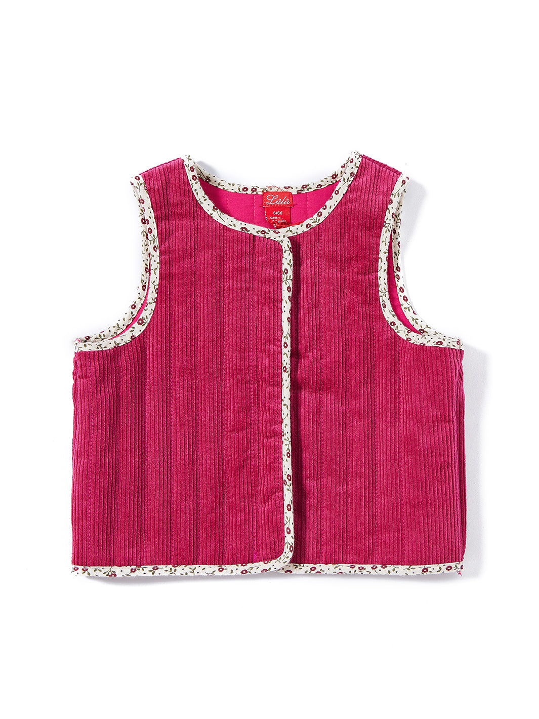 Corduroy Quilted Vest - Hot Pink