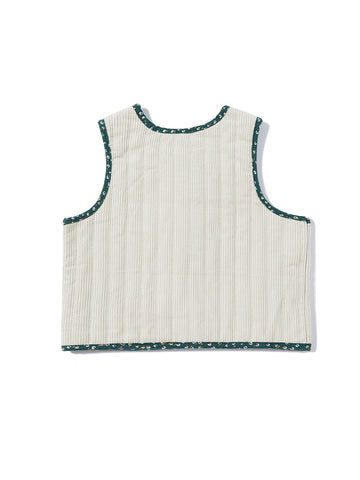 Corduroy Quilted Vest - Off White