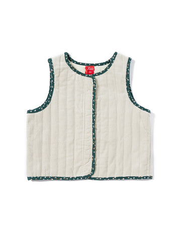 Corduroy Quilted Vest - Off White