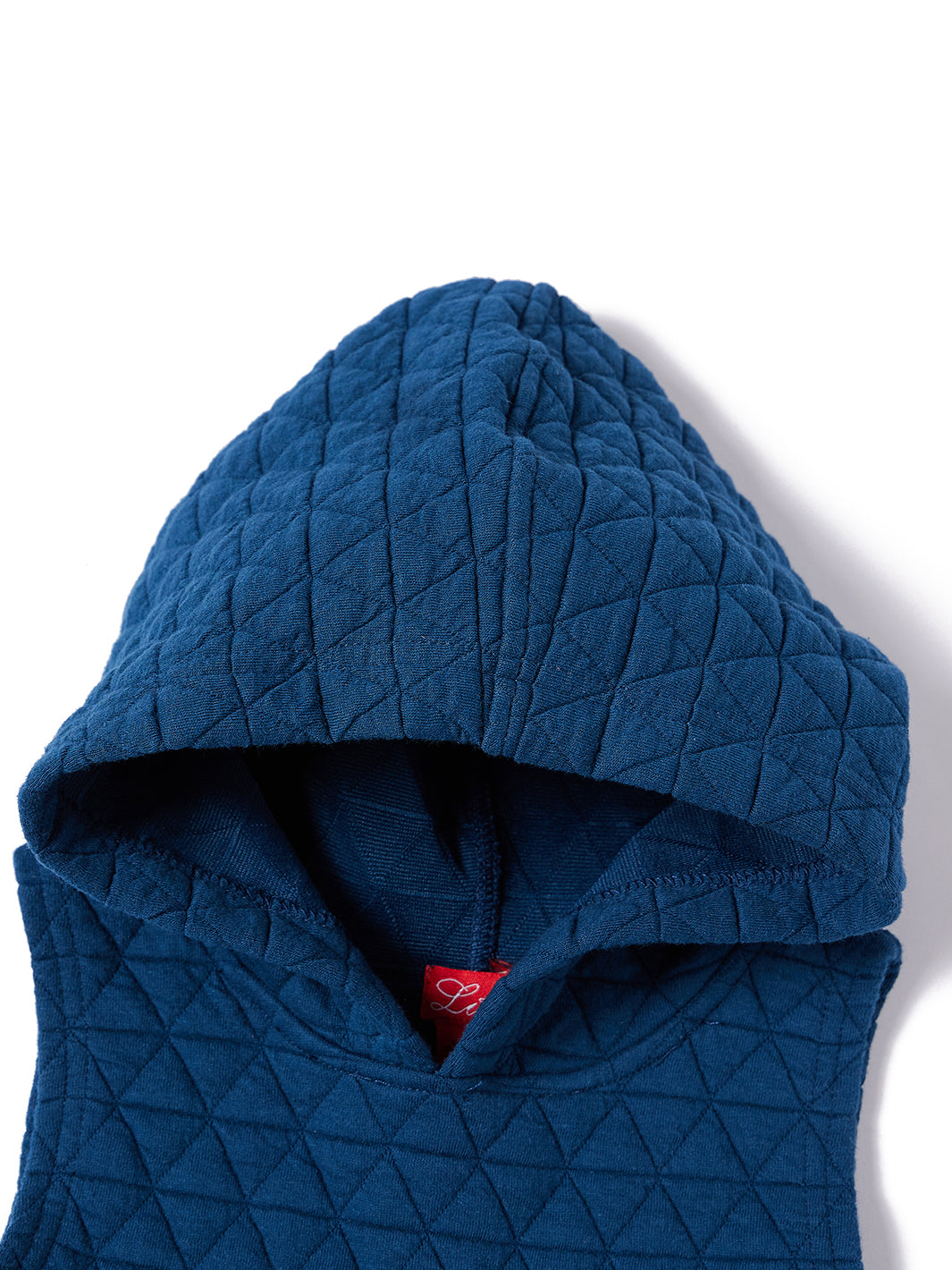Triangle Quilted Hooded Jumper - Blue