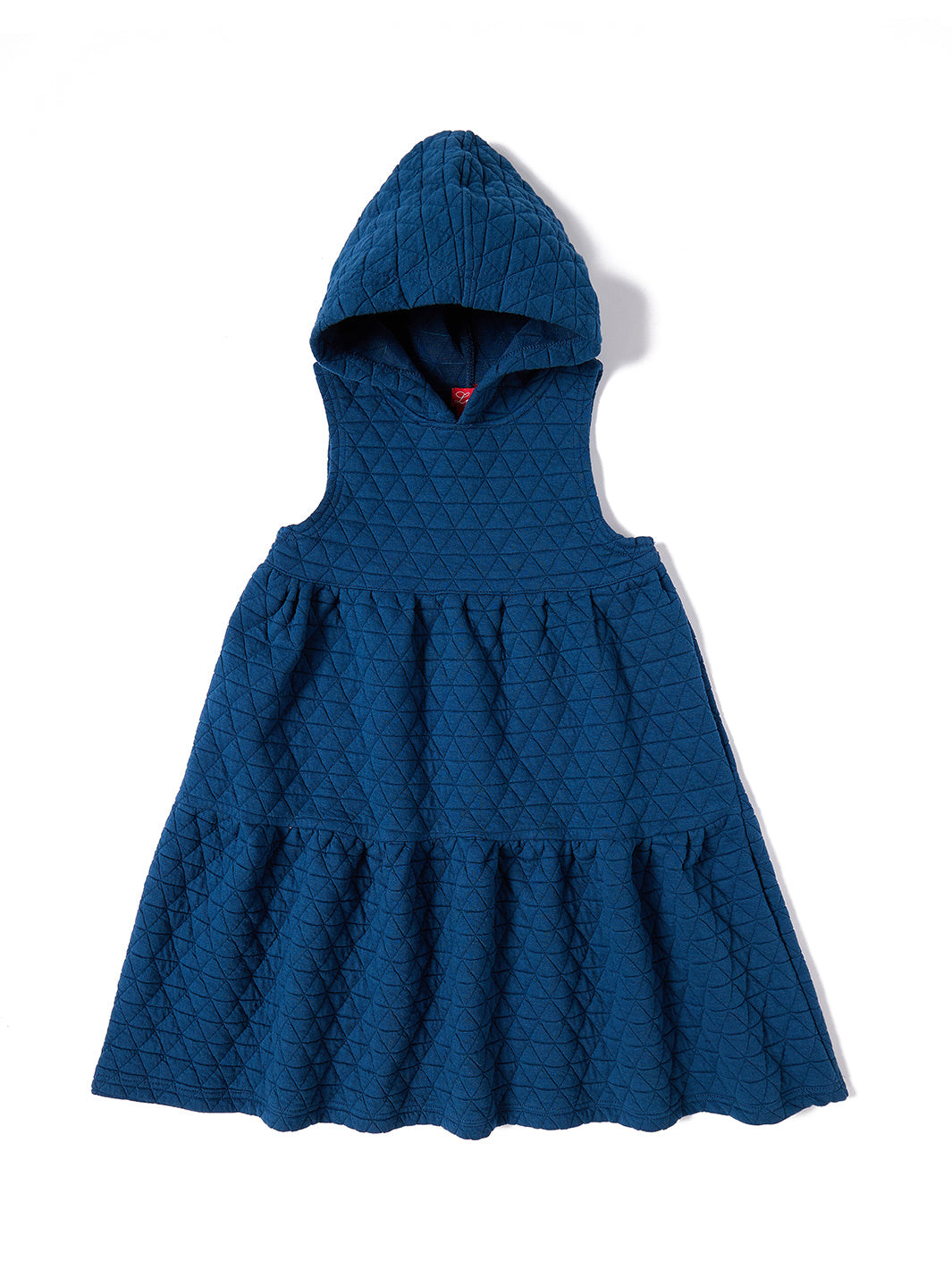 Triangle Quilted Hooded Jumper - Blue