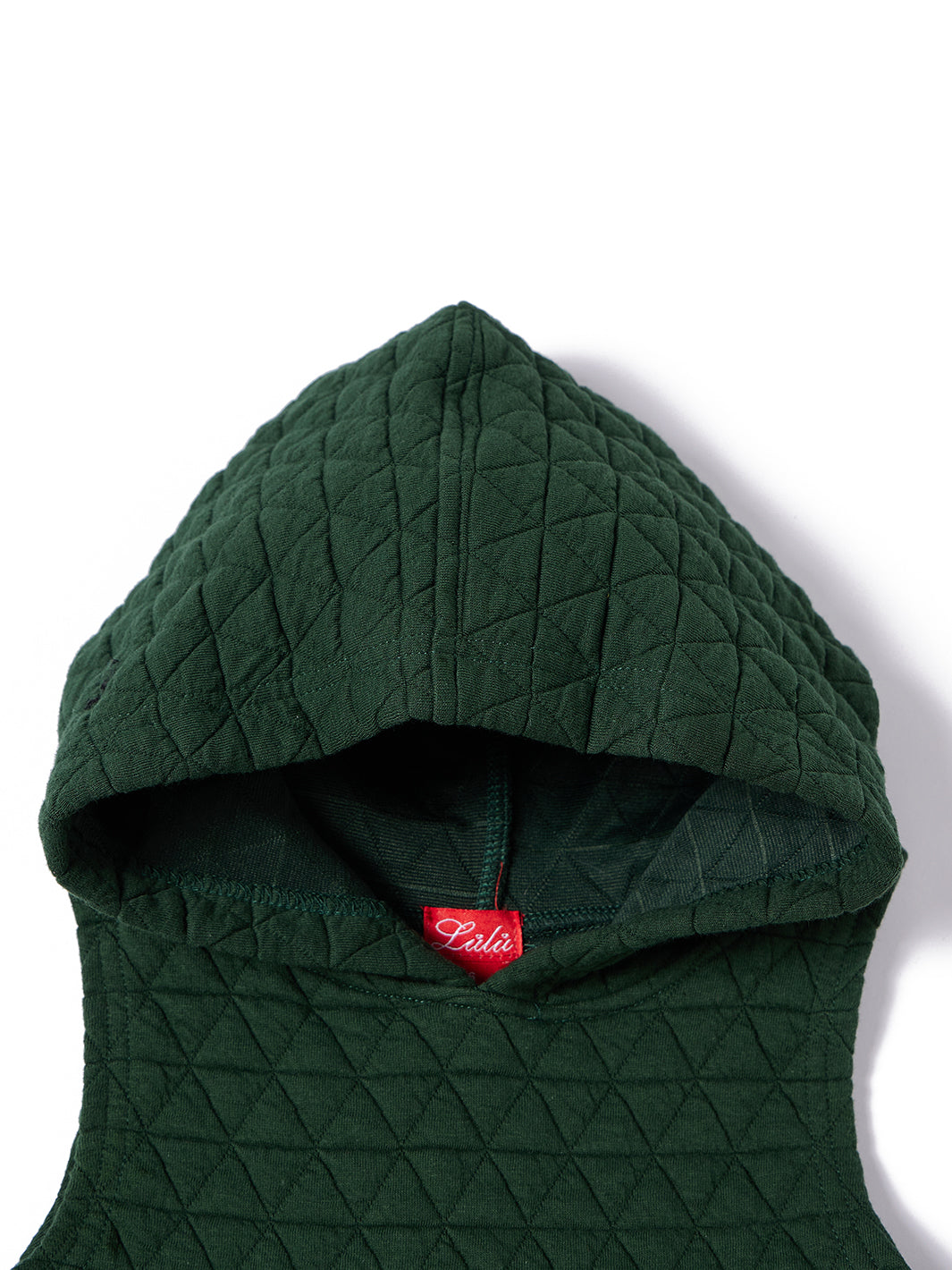 Triangle Quilted Hooded Jumper - Green