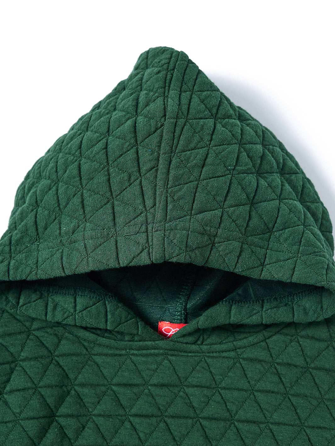 Triangle Quilted  Hooded Top - Green